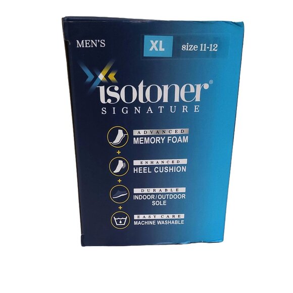 Isotoner Signature Men's Memory Foam Indoor/Outdoor Slippers Pebble Sz XL 11 - Picture 2 of 8